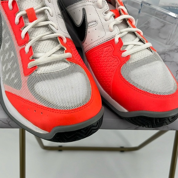 NIKE AIR CAGE COURT Sneakers Sz 13 White‎ Neon Coral Athletic Running Casual - Picture 9 of 10